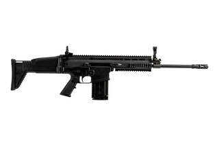 FN America SCAR 17S battle rifle in black is a 16" 7.62 NATO rifle with adjustable stock and full length top rail.